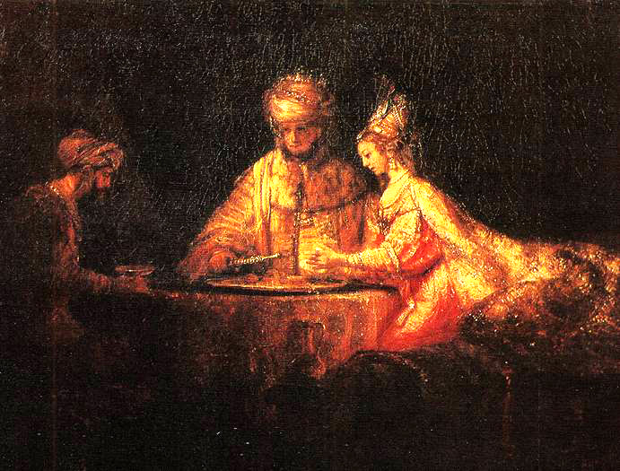 «Артксеркс, Аман и Эсфирь» Харменс ван Рейн Рембрандт, 1660