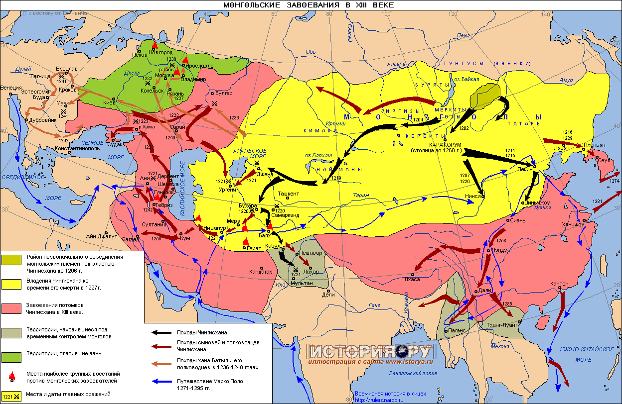 Завоевания т.н. монголо – татар в XIII в