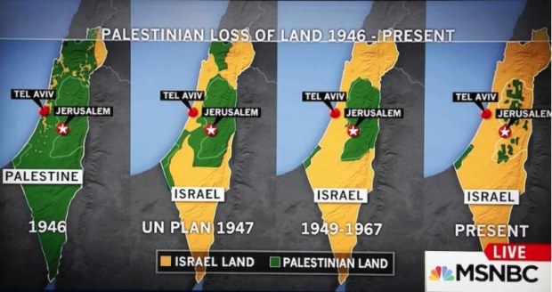 MSNBC извинился в прямом эфире за демонстрацию карты исчезающей Палестины