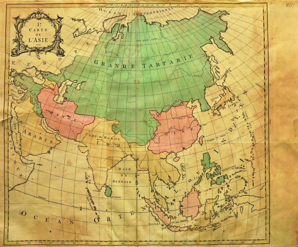 Карта Азии 1754 с изображением Тартарии